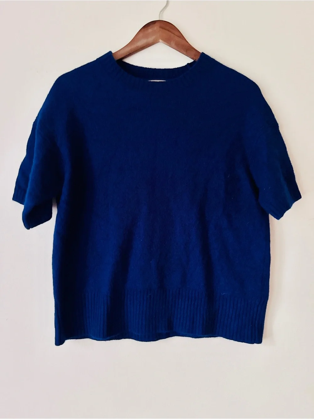 J. Crew Short-Sleeve Crewneck Sweater in Cobalt Blue - Size M
